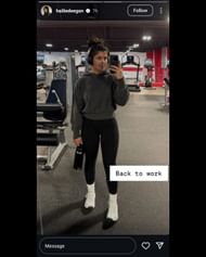 Hailie Deegan shares a workout selfie via @hailiedeegan